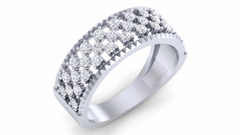 महिलाओं के लिए 18K गोल्ड और डायमंड बैंड रिंग KRA10482