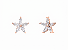 Rose Gold Diamond Earring | under 40k
