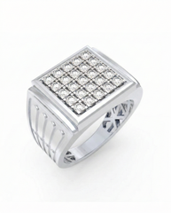 18K Gold & Diamond Band Ring For Men KRC60262