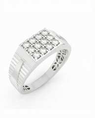 18K Gold & Diamond Band Ring For Men KRC60249