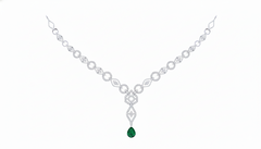 14K Gold & Diamond Gemstone Necklace Set KRI44019NG