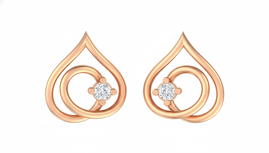 18K Gold & Diamond Women Dailywear Earring KER-42