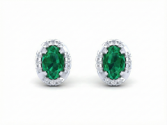 18K Gold & Diamond Women Gemstone Earring KSK038