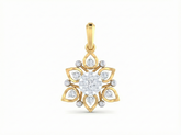 18K Gold & Diamond Floral Pendant Set KRK40201P