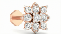 18K Gold & Diamond Stud Nose Pin KRA50103