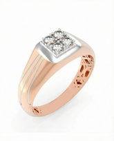 18K Gold & Diamond Band Ring For Men KRC60264