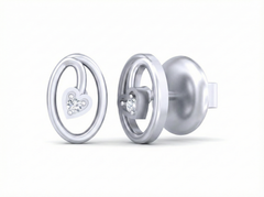 18K Gold & Diamond Solitaire Women Earring KSK075