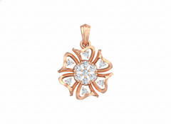 18K Gold & Diamond Floral Pendant Set KRK40100P