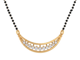 18K Gold & Diamond Beaded Mangalsutra For Women KSK203