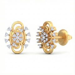 18K Gold & Diamond Women Stud Earring KRB40076E