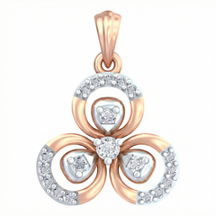 18K Gold & Diamond Floral Pendant Set KRB40046P