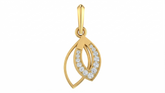 Gold & Diamond Twin Leaf Pendant Set KRC40570