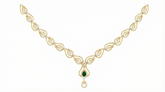 14K Gold & Diamond Gemstone Necklace Set KRI44010NG