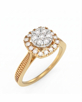 18K Gold & Diamond Cocktail Ring For Women KRL10392