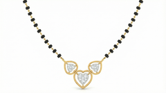 18K Gold & Diamond Heart Mangalsutra For Women KRA90059