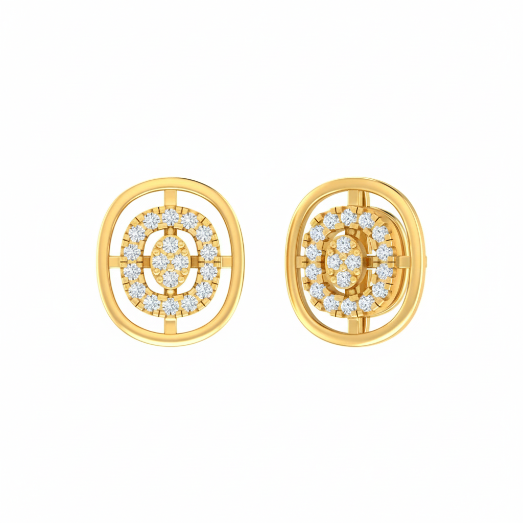 Yellow Gold Diamond Earring | under 40k