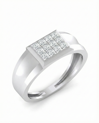 18K Gold & Diamond Band Ring For Men KRA60273