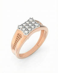 18K Gold & Diamond Band Ring For Men KRC60316