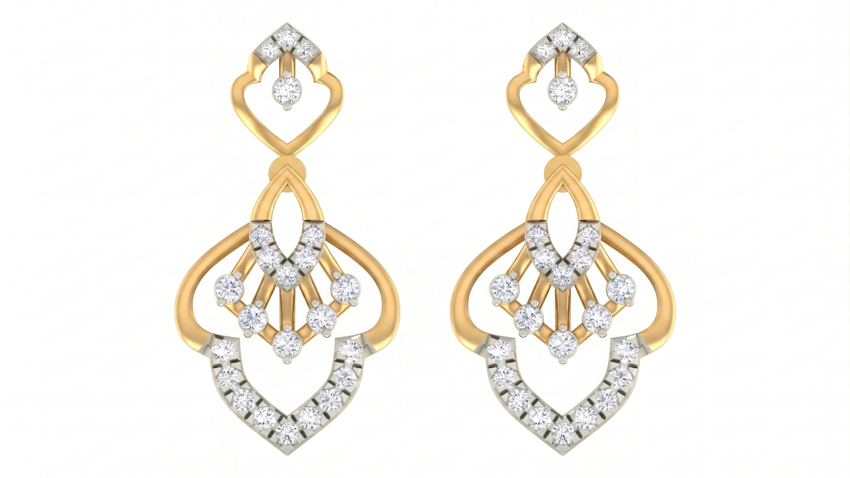 Yellow Gold Diamond Earring | under 40k
