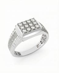 18K Gold & Diamond Band Ring For Men KRC60256