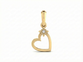 18K Gold & Diamond Solitaire Pendant Set KSK097