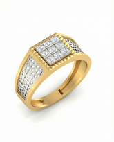 18K Gold & Diamond Engagement Ring For Men GR-1818