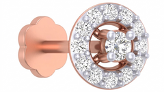 18K गोल्ड और डायमंड राउंड नोज पिन KRC80166