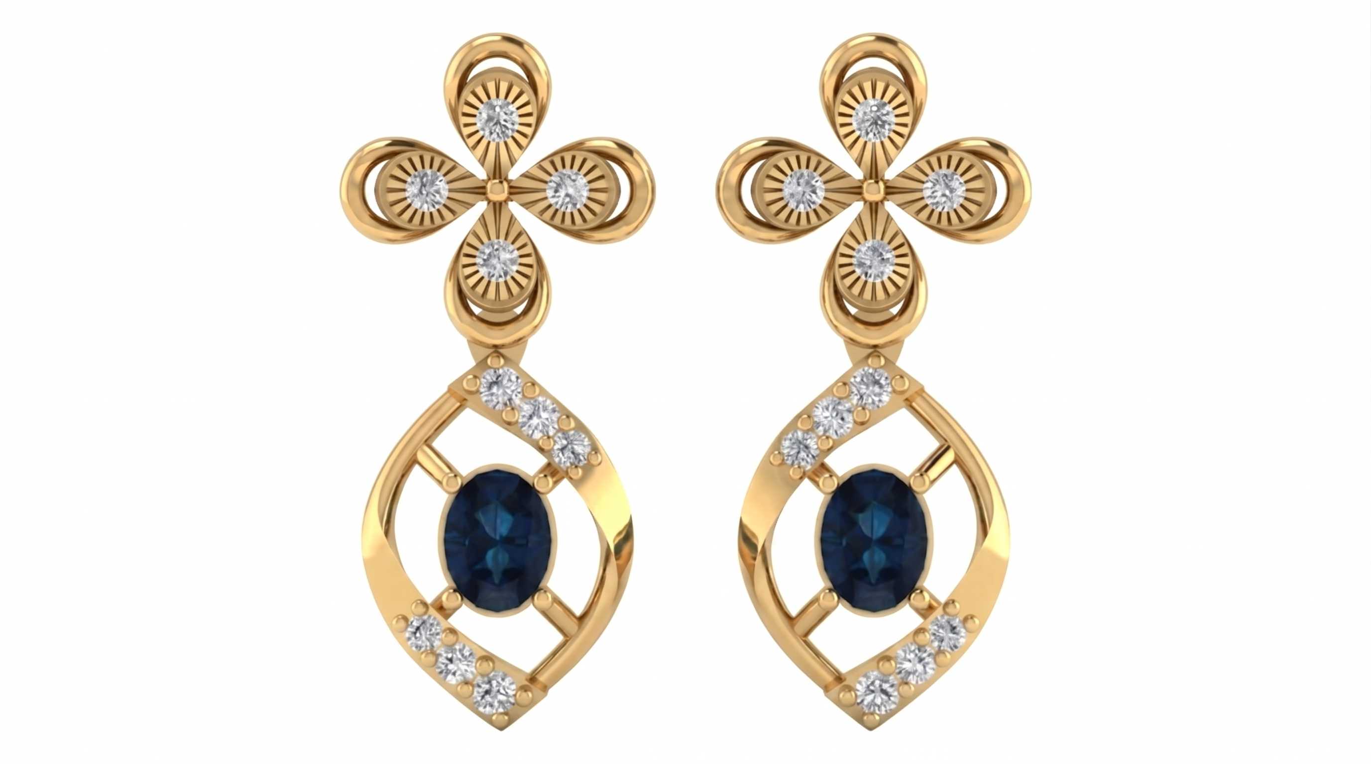 Yellow Gold Diamond Earring | under 40k