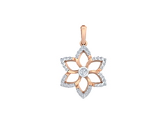 Gold & Diamond Floral Pendant Set KRC40678