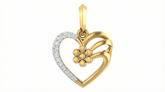 18K Gold & Diamond Heart Pendant Set KRA40131P