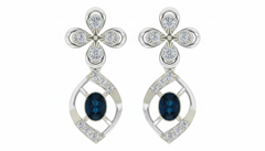 14K Gold & Diamond Women Gemstone Earring KRB44082EG-A