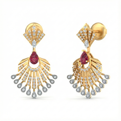 14K Gold & Diamond Women Gemstone Earring KRB44186ER