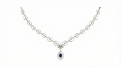 14K Gold & Diamond Gemstone Necklace Set KRB44082NG-A