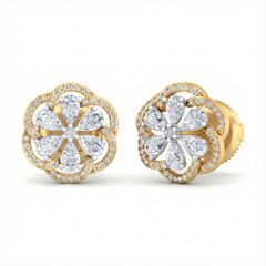 18K Gold & Diamond Women Stud Earring KFB30002