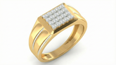 18K Gold & Diamond Band Ring For Men KRA60282