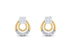 18K Gold & Diamond Women Front Back Earring KRK30028