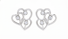Heart White Gold Diamond Earring | under 40k