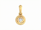 18K Gold & Diamond Solitaire Pendant KSK118