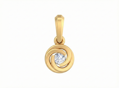 18K Gold & Diamond Solitaire Pendant KSK118