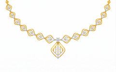 14K Gold & Diamond Dailywear Necklace Set KRB44115N