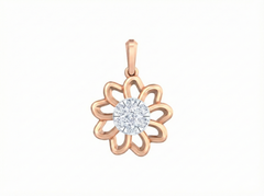 18K Gold & Diamond Floral Pendant Set KRK40119P