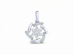 18K Gold & Diamond Floral Pendant Set KRK40108P