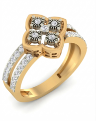 18K Gold & Diamond Engagement Ring For Women KRA10050