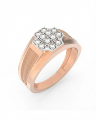 18K Gold & Diamond Band Ring For Men KRC60315