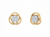 18K Gold & Diamond Solitaire Women Earring KFK30067