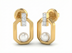 18K Gold & Diamond Women Dailywear Earring KSK025