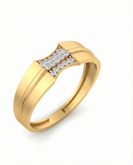 18K Gold & Diamond Band Ring For Men KSK266