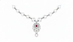 14K Gold & Diamond Gemstone Necklace Set KRB44108N-A
