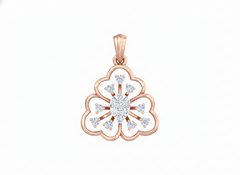 18K Gold & Diamond Floral Pendant Set KRK40098P