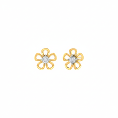 18K Gold & Diamond Women Stud Earring KER-197